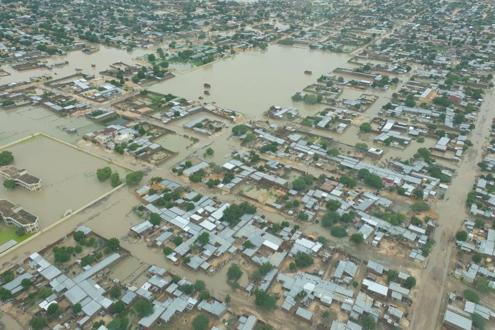 An aerial view of N'djamena following heavy rains in August 2022. Photo: IOM/Anne Schaefer 2022.