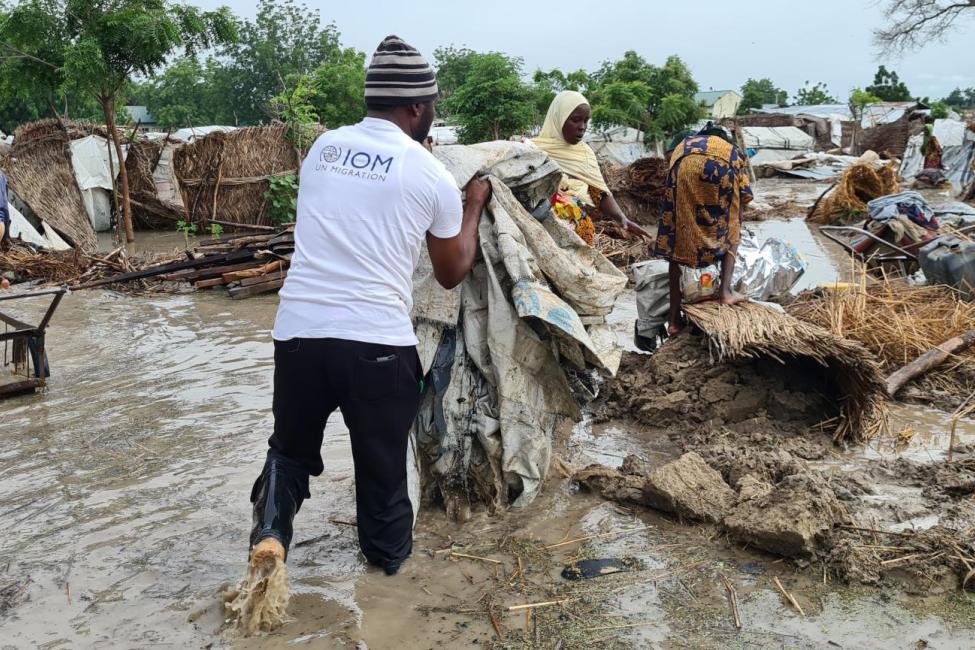 Floods in Motor Park IDP Camp in Dikwa. IOM 2022