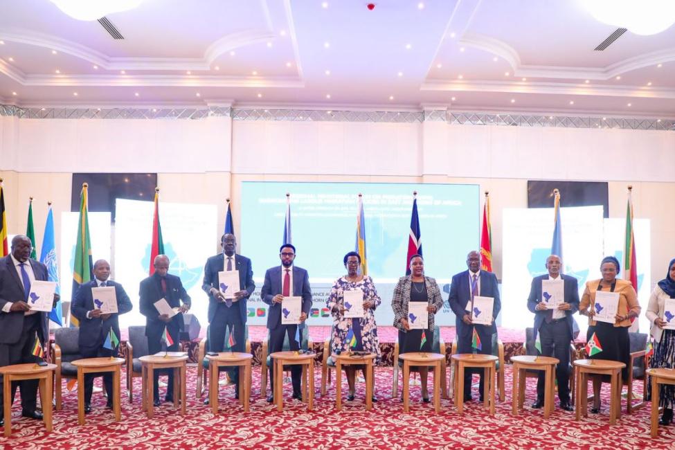 Labour Ministers from 11 countries in the East and Horn of Africa during the signing ceremony. Photo Credits IOM/ Yonatan Tefera