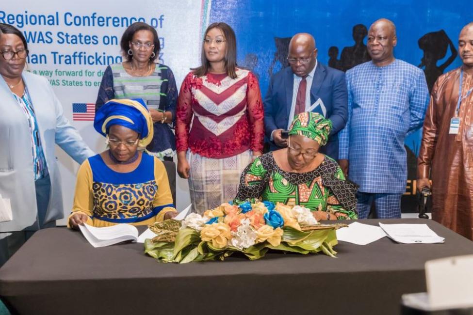 The ‘Freetown Roadmap’ was signed setting a regional framework to combat human trafficking through collaboration.  Photo: IOM/Alfred Fornah 2023 