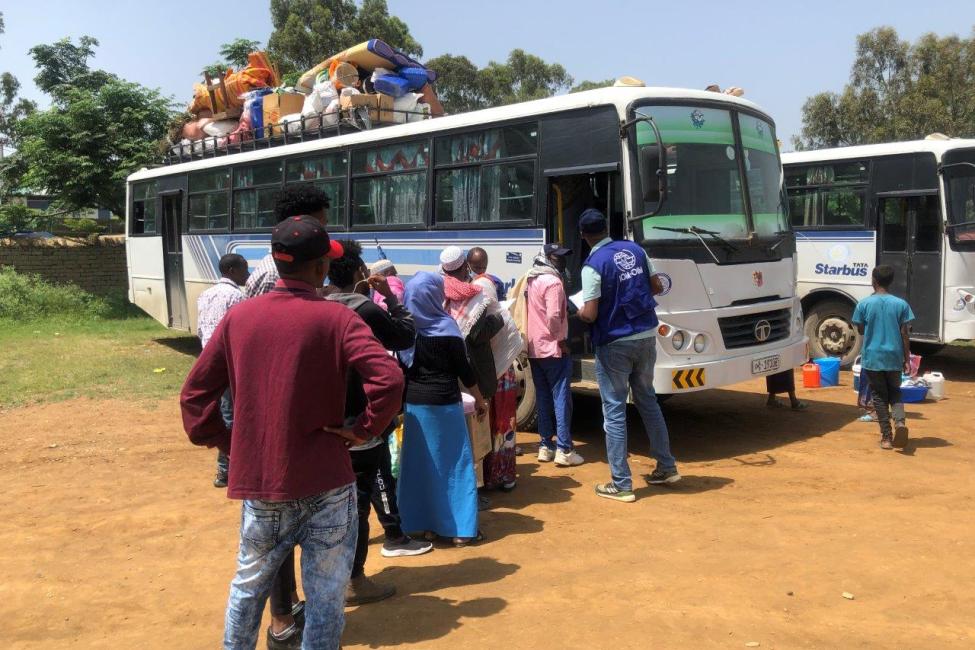 IOM has started relocation of more than 17,000 IDPs to the Sabacare 4 relocation site in Mekelle, Tigray. Photo: IOM Ethiopia