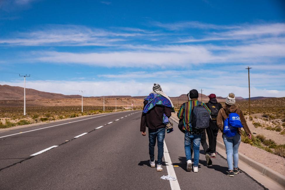 Migrants in transit in Colchane, Chile. Many vulnerable migrants are Haitian, as well as nationals from other countries in the Caribbean, Asia, Africa, and the Americas, according to a new IOM report. Photo: IOM Chile