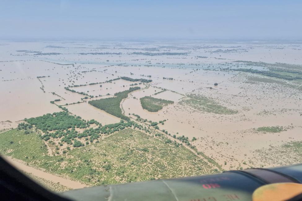 Aerial view of the zone affected by the floods in Pakistan. Photo: IOM